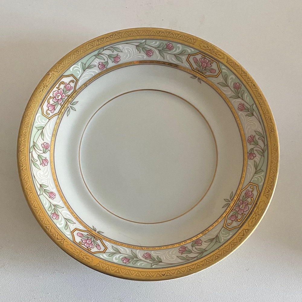 Mikasa Porcelain Plate with Pink Floral and Gold Trim